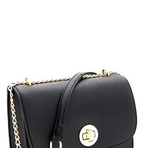 Turn-lock Accent Small Flap Chain Shoulder Bag